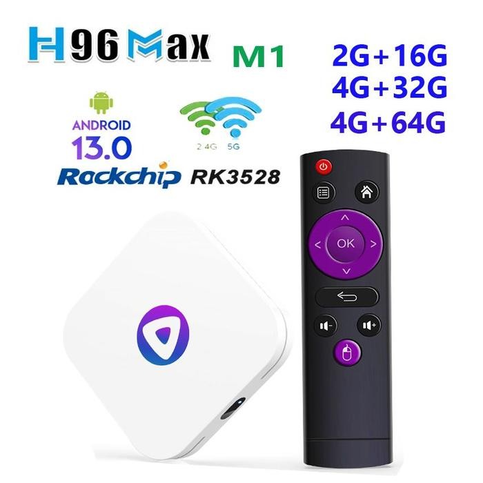 H96 MAX M1 Android 13 RAM 2GB/16GB Android Tv Box RK3528 Bluetooth wifi 6