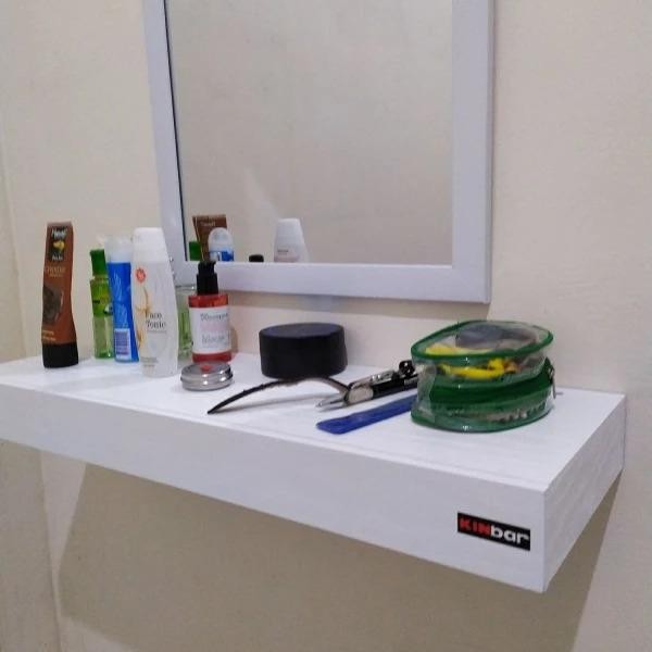 PREMIUM Rak Ambalan Dinding Melayang Set Floating Rak WiFi Laci Gantung