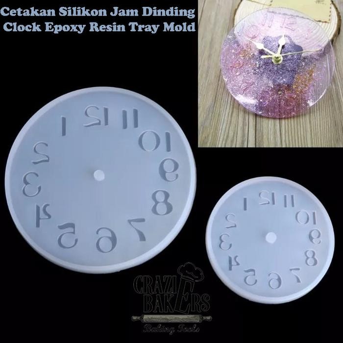 PREMIUM Cetakan Silikon Jam Dinding Clock Epoxy Resin Tray Mold