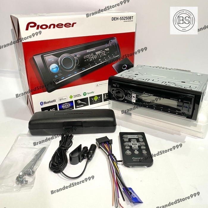 PREMIUM PIONEER Singel Din DEH S5250 BT Bluetooth Tape Mobil Audio