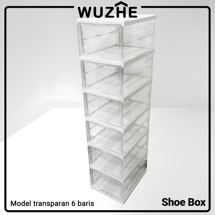 PREMIUM Kotak Sepatu Lipat Rak Sepatu Lipat Lemari Sepatu Lipat Kotak Sepatu Transparan Plastik