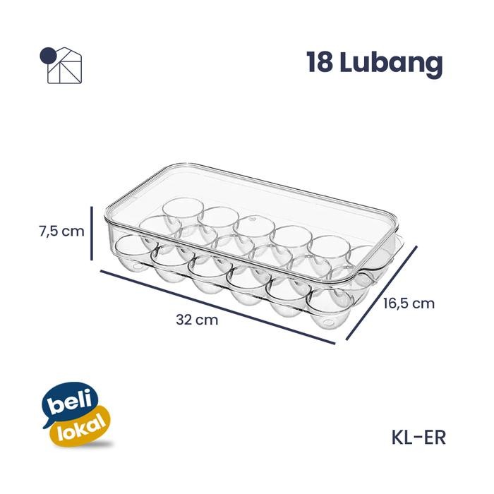 PREMIUM Kanso Living Kotak Penyimpanan Telur Egg Box Akrilik - 18 Lubang