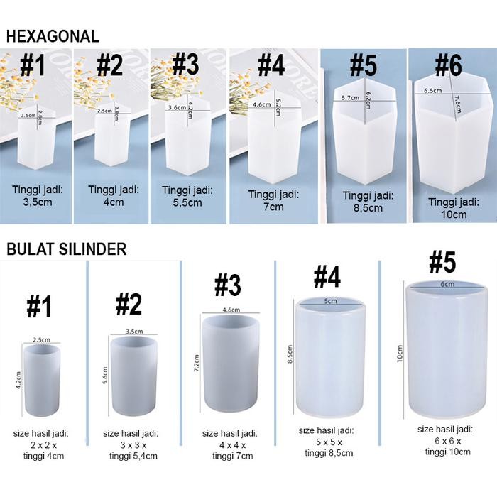 PREMIUM Cetakan Lilin Handmade Bentuk Silinder Tabung Bahan Silikon Candle Silicone Mold Resin