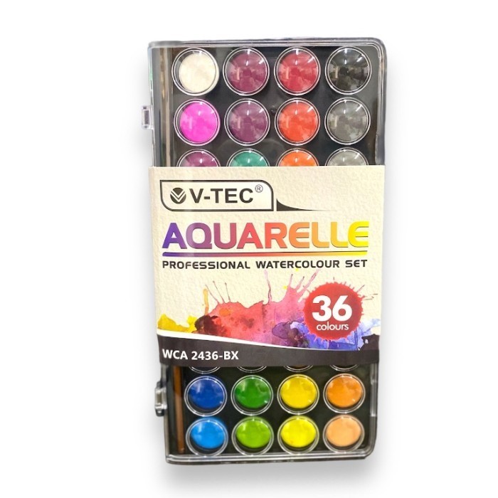 

V-Tec Aquarelle 36 Warna - Cat Air Padat - Watercolour Cake