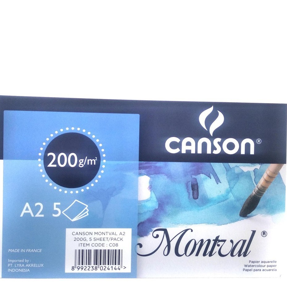

Canson Montval 200 Gsm A2 Kertas Gambar Cat Air Watercolor Paper