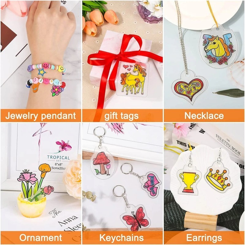 

10pcs Paper Shrink Heat Shrink Sheets 20*29cm Shrink Plastic Craft Shrink Paper Diy Multifungsi