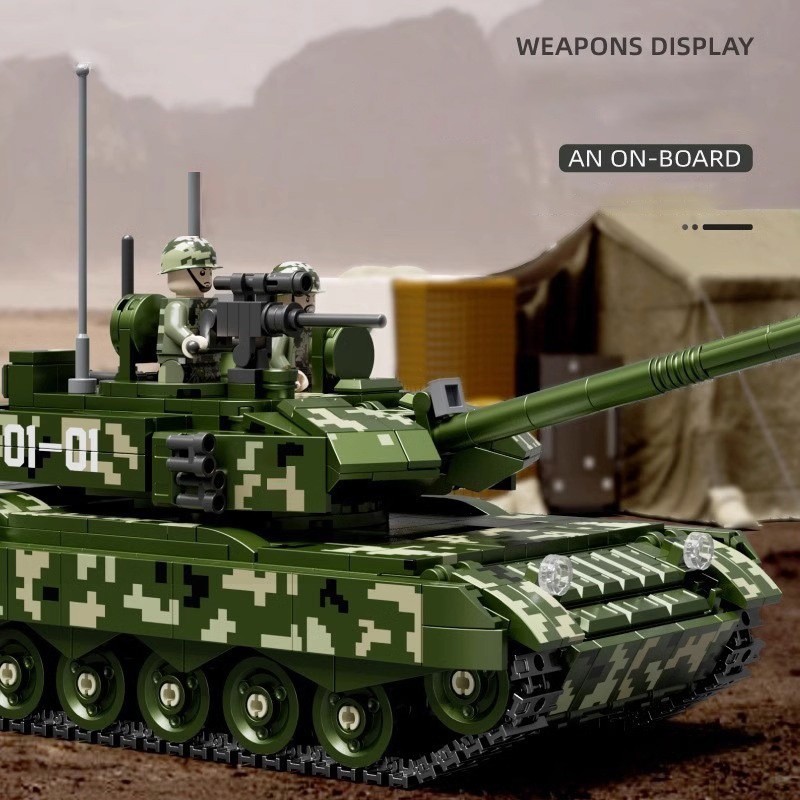 JH TOYS Mainan Tank Besar Mainan Blok Tank Tempur Militer Model Block Brick Partikel Besar Mainan