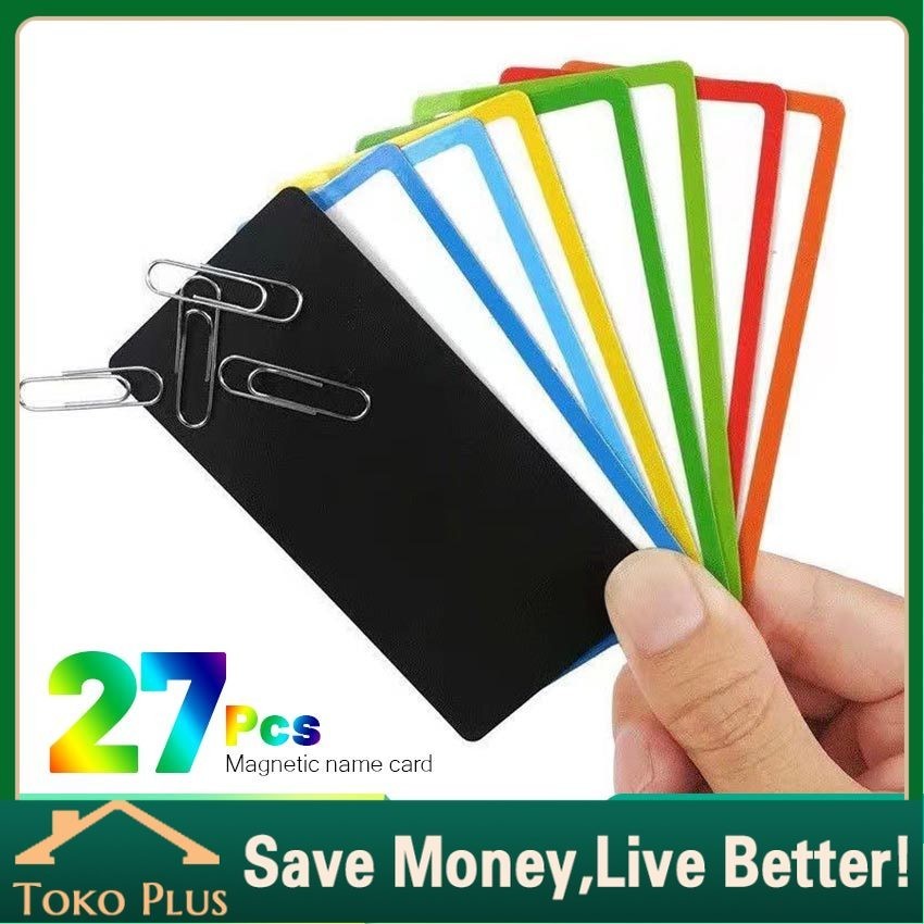 

27Pcs Magnetic Label Magnet Tempelan Kulkas Memo Sticky Notes / Magnetic Label Holder Display Label