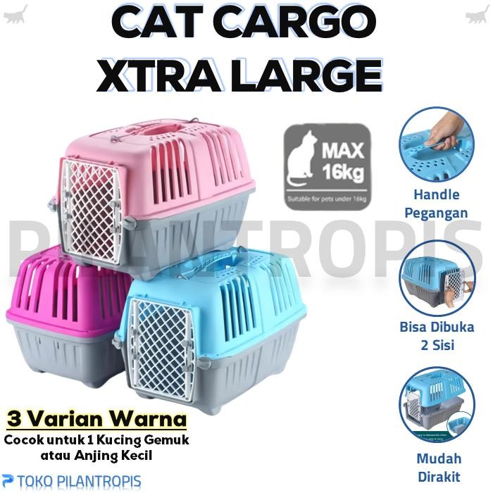 BISA TERMIN Pet Cargo Kucing Jumbo XL Pet Kargo Kucing Box Travel Carrier Kucing