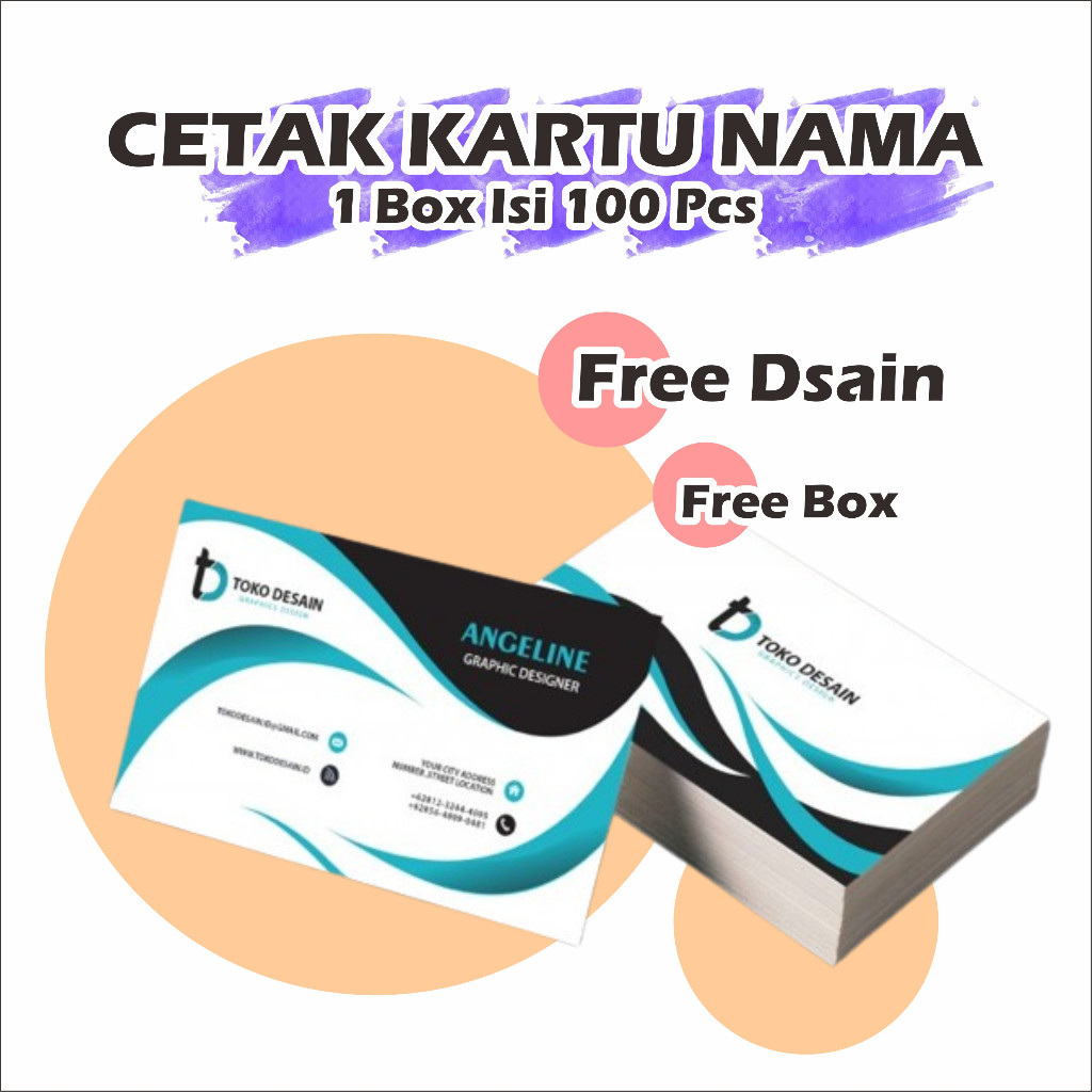 

cetak Kartu nama custom cetak kartu nama cutom 1 box Isi 100 Pcs kartu nama 1 sisi 2 sisi WE!!!