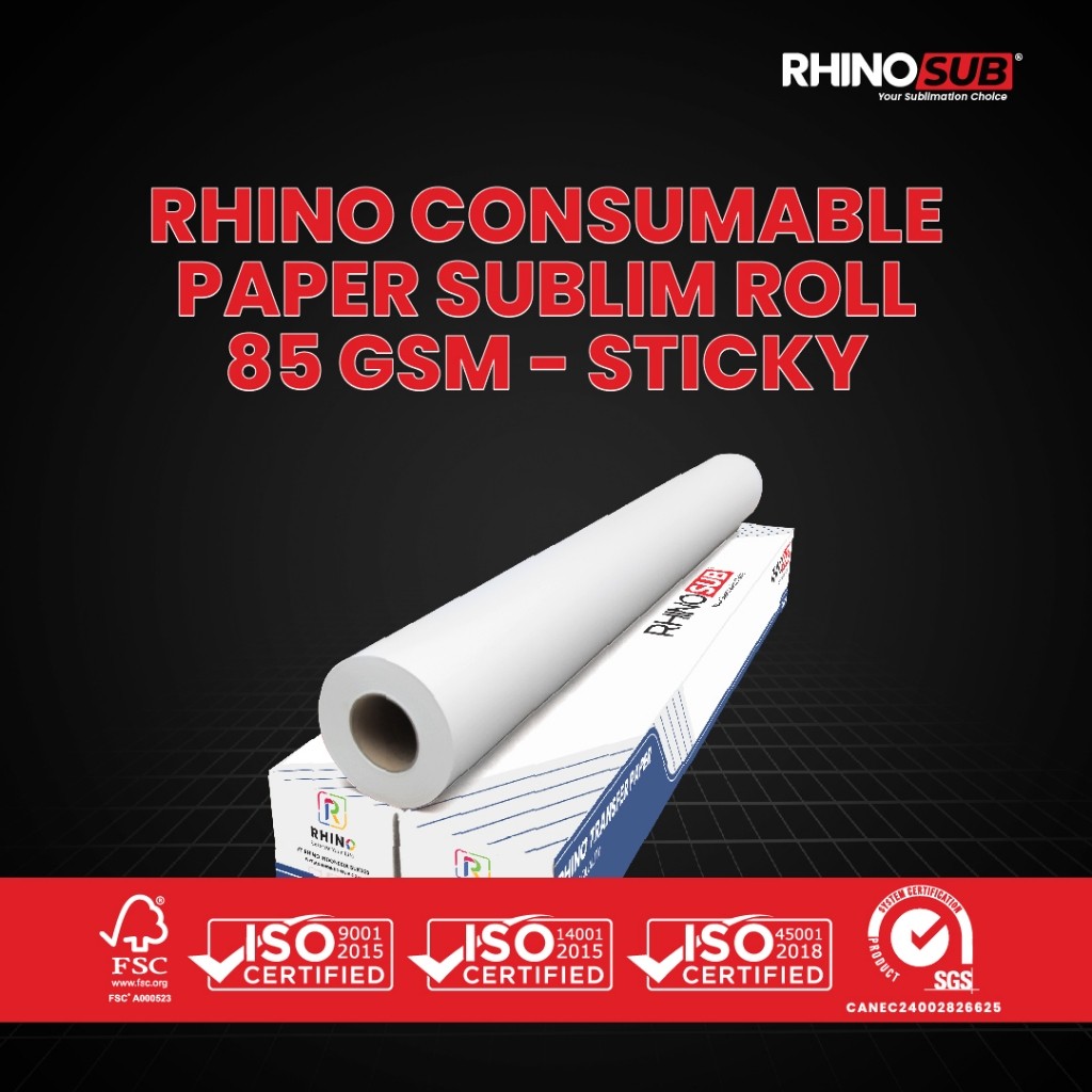 

Rhino Kertas Sublim Roll Premium Ukuran 127 Cm X 100 Meter (85 Gsm Sticky) WE!!