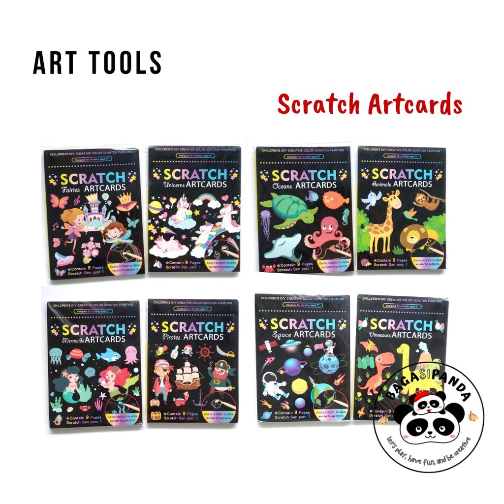 

Scratch Art Cards Bergambar ukuran A5 WE!!