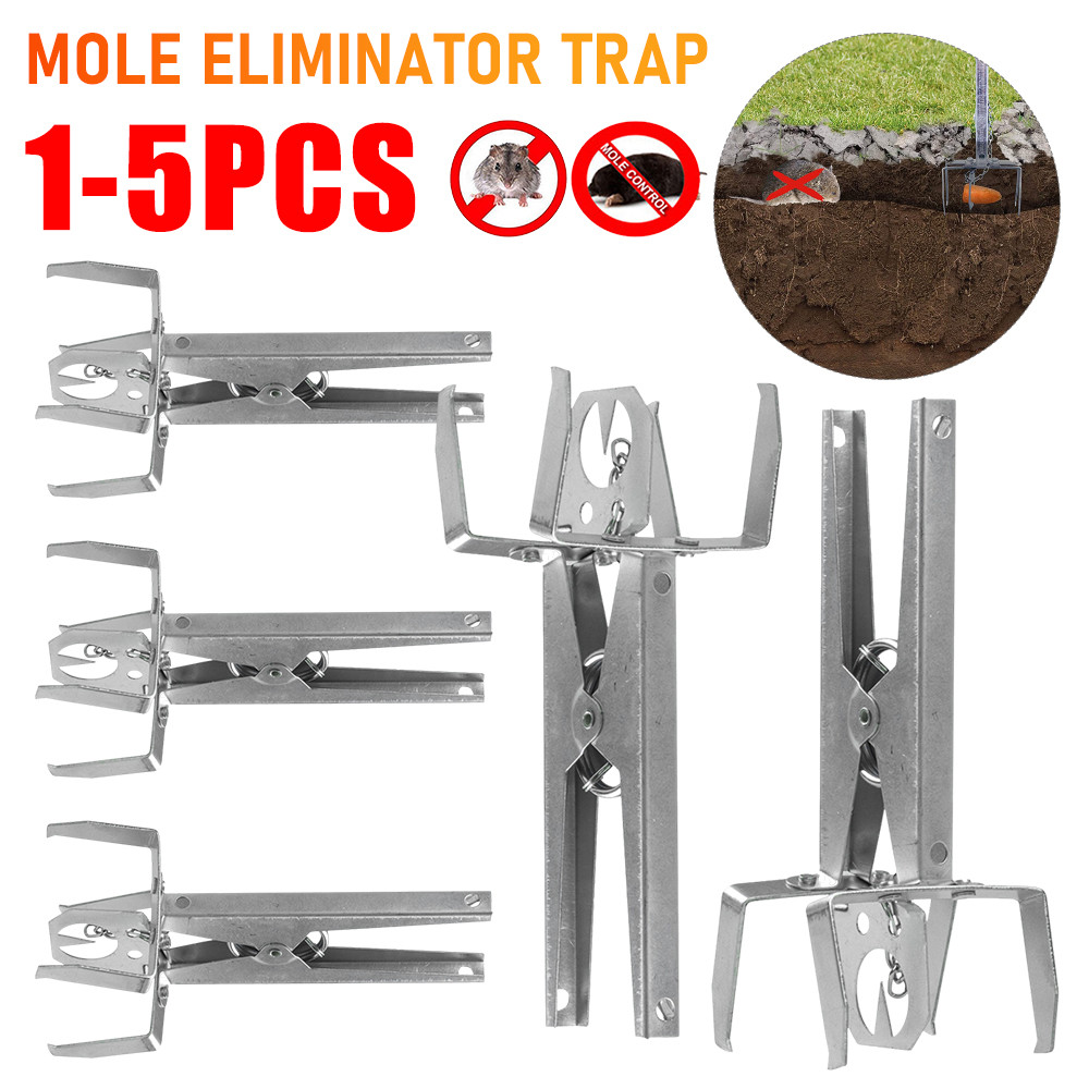 1-5PCS Mole Eliminator Trap Alvanized Steel Pest Mole Trap Outdoor Mole Scissor Clip Professional Mo
