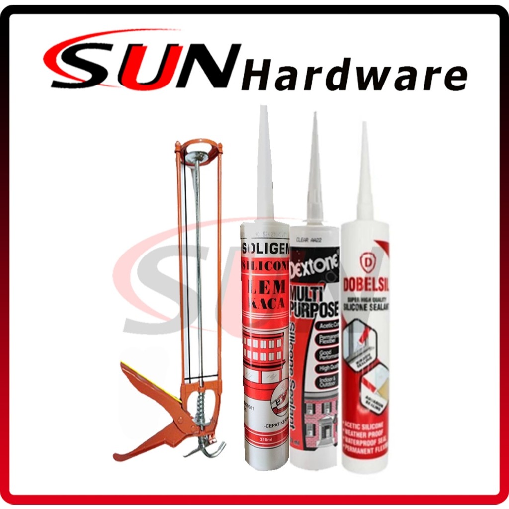 

Paket 1 Set Lem Kaca Sealent Silicone Clear Bening Putih Hitam Coklat Alumunium Aquarium WE!!!