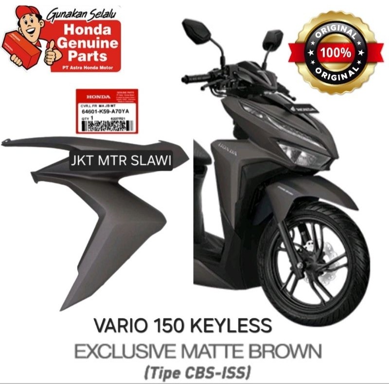 64501/64601 k59 A70YA sayap depan r/l vario 150 keyless 2018-2022 coklat doff, coklat dop kiri &