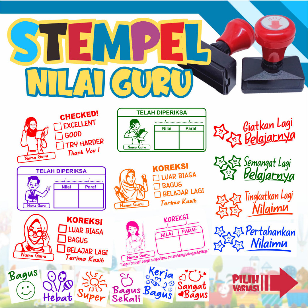 

Stempel Nilai Guru / Penilaian / Koreksi / Checked WE!!