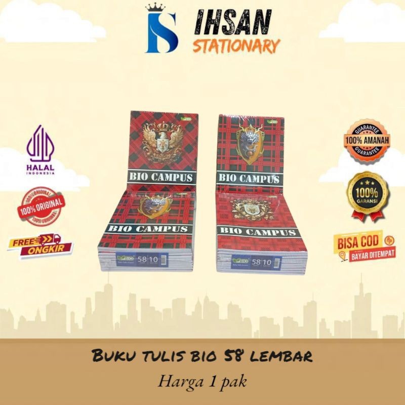 

Buku Tulis Quarto/Campus Bio 58 Lembar