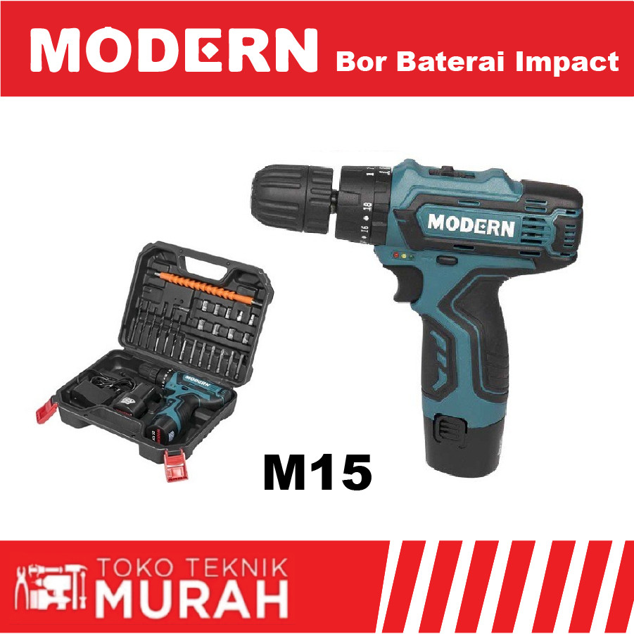 Msb - Modern M15 BOR Impact Coless M-15 Bor Tembok Baterai Bor Cas