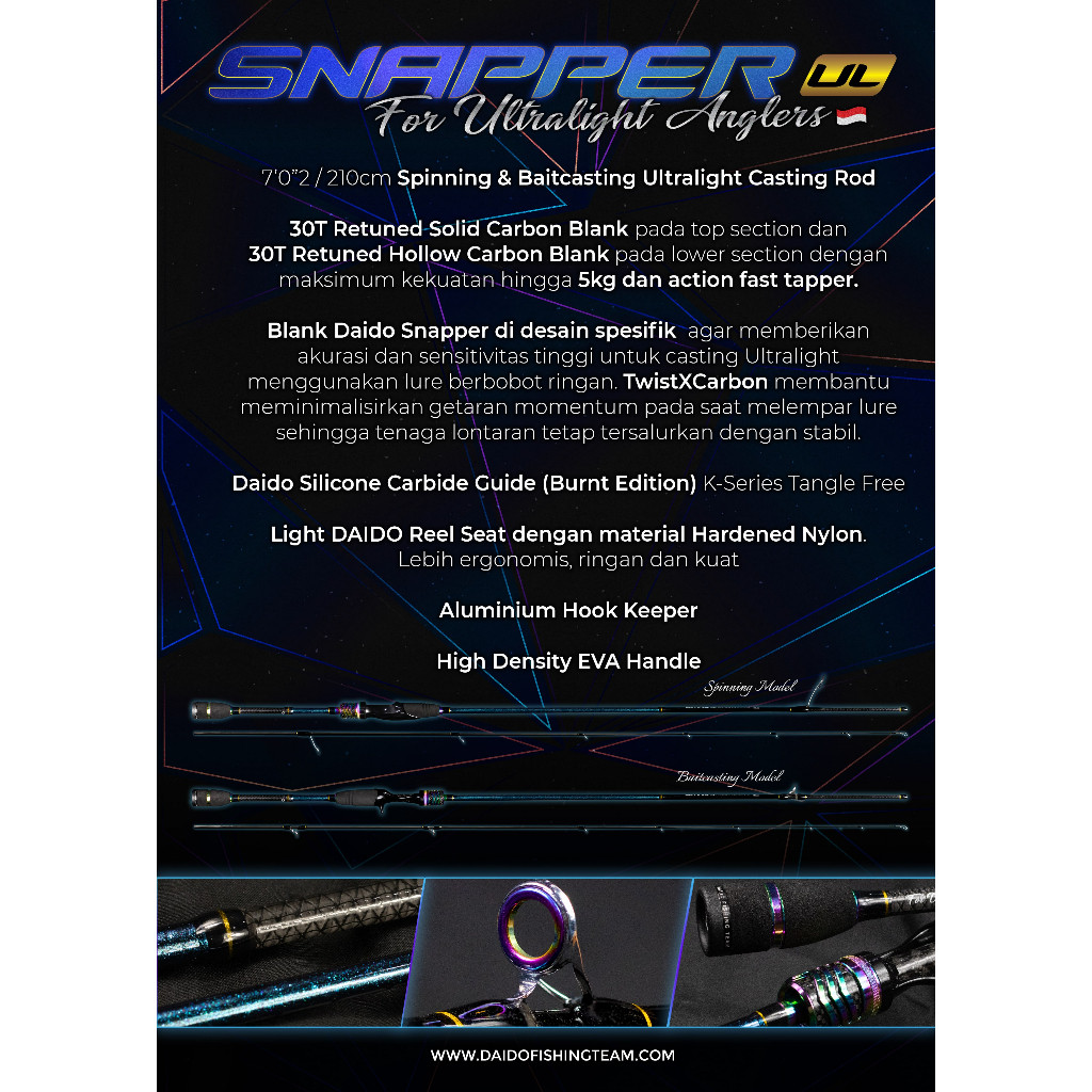 Joran Daido Snapper UL Carbon Solid 210cm Ergonomic