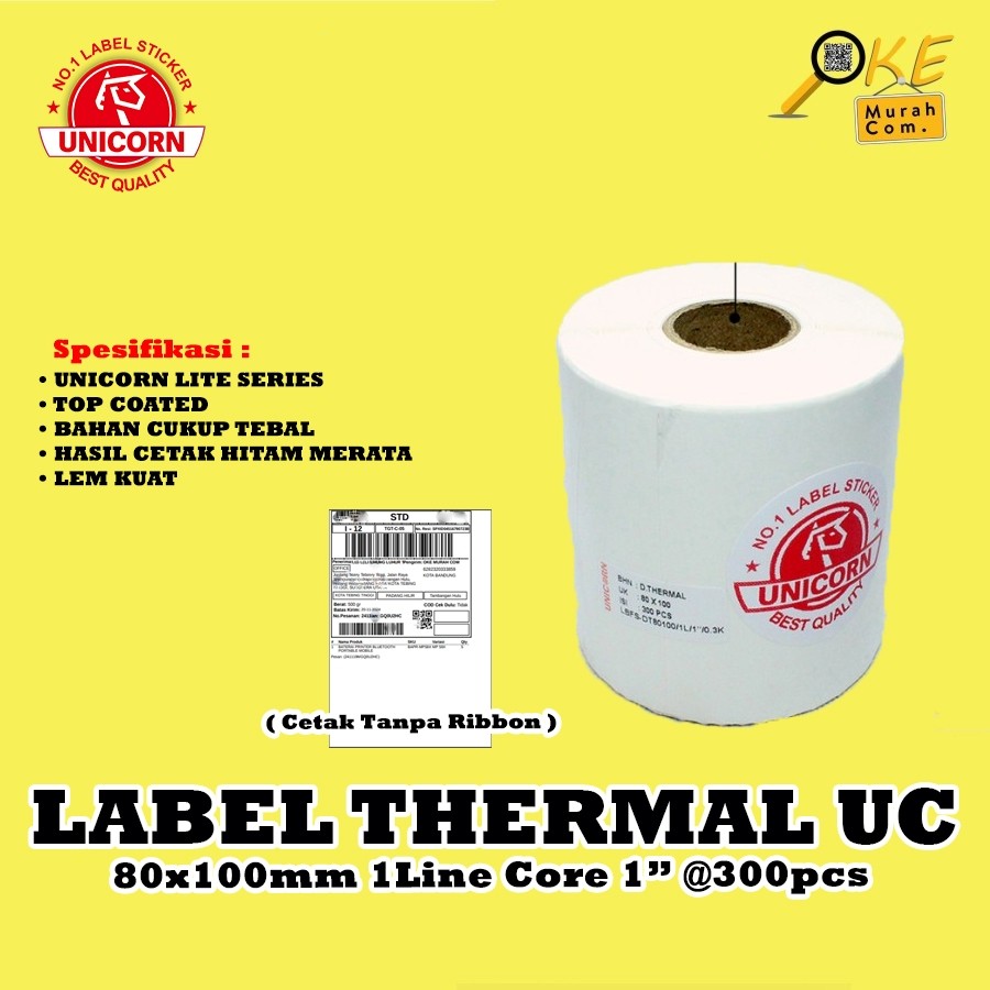 

Stiker Label Barcode Thermal 80x100 mm / 80 x 100 mm / 80x100mm