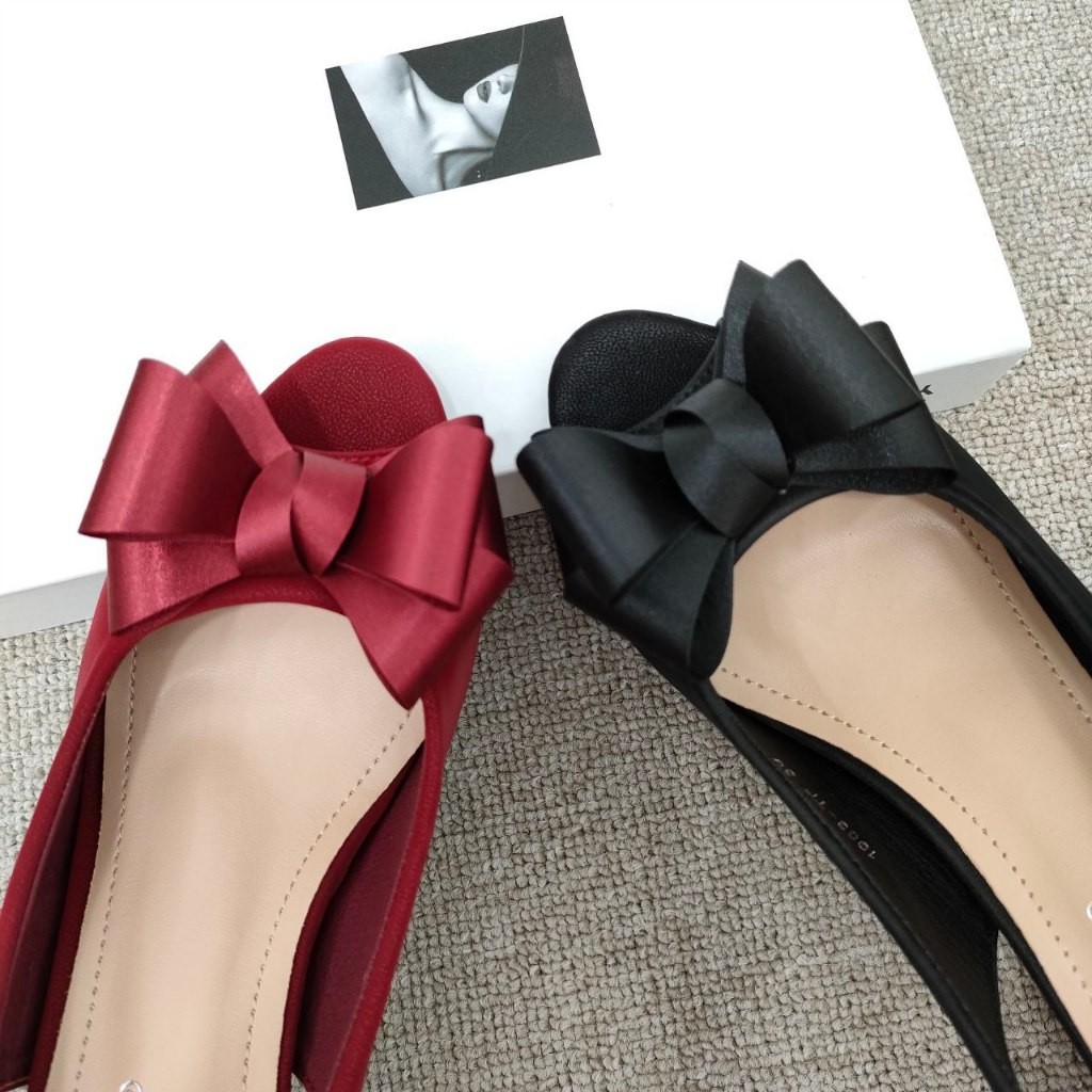 SIMONCELLI SEPATU WANITA TUMIT TAHU TALI BELAKANG 6 CM SEPATU WANITA HIGH HEELS HEELS MERAH HEELS