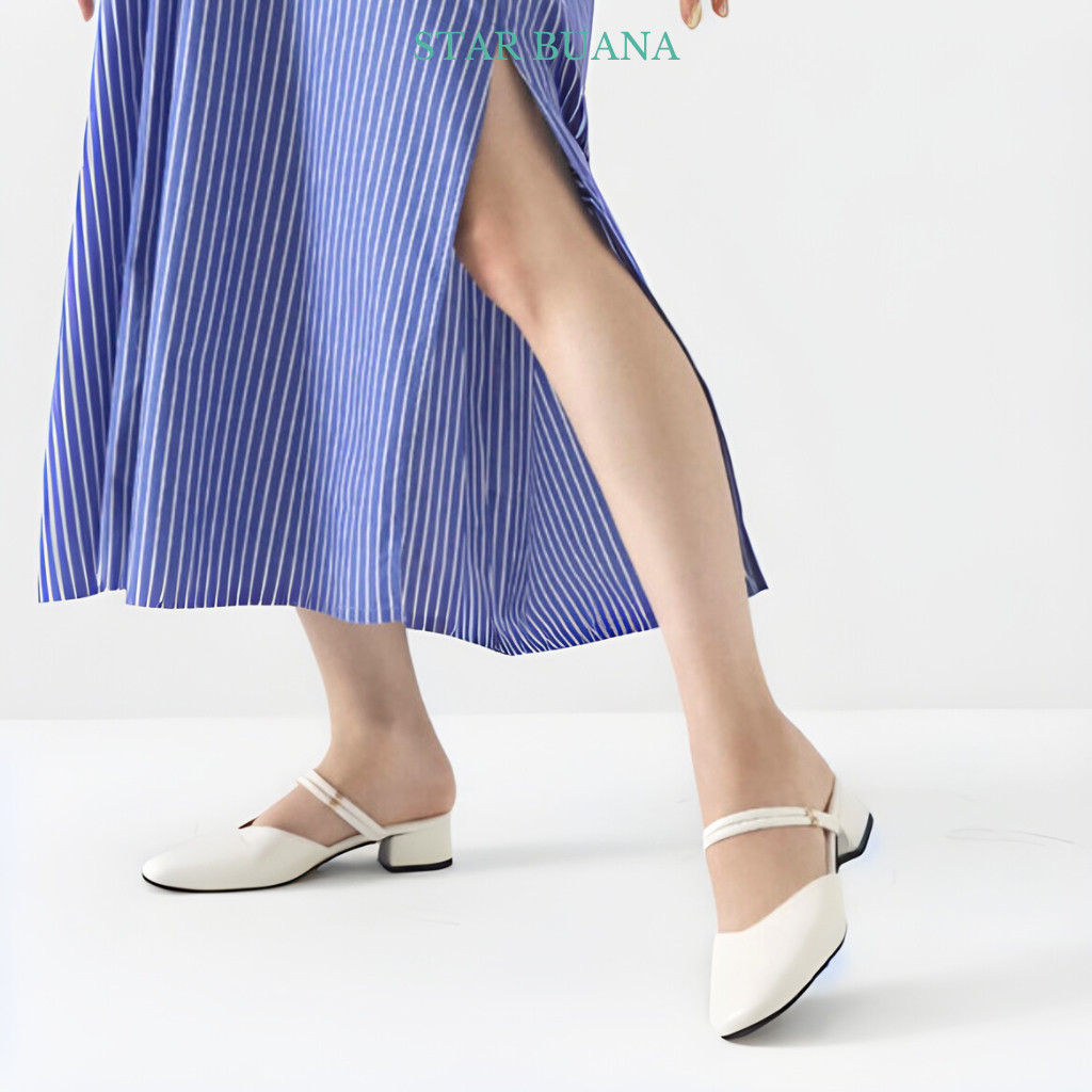 STAR BUANA - NAOMI MULES WANITA HEELS HAK 3 CM BIG SIZE