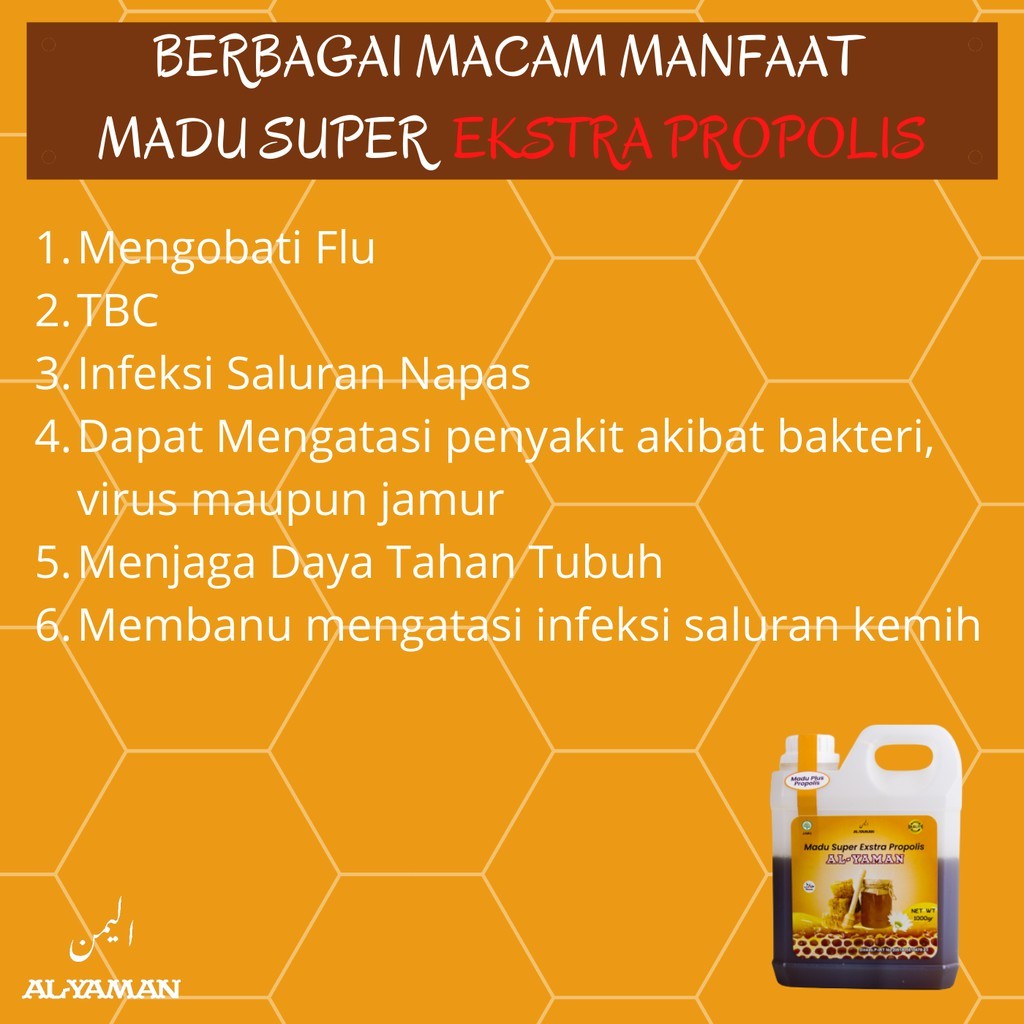Al-Yaman Paket Pahit Manis Bikin sehat Madu hitam Pahit Insulin 1Kg + Madu Manis Super Ekstra