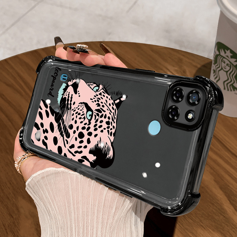 Casing Hp untuk Realme C21Y Realme C25Y C21 C15 Case Kasing macan tutul Perlindungan airbag Kesing S