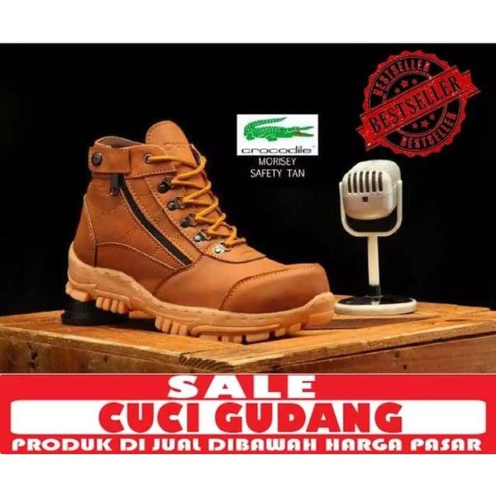 

Terlaris Sepatu Safety Shoes Morisay Reslting Ziper Ujung Besi Termurah Terlari