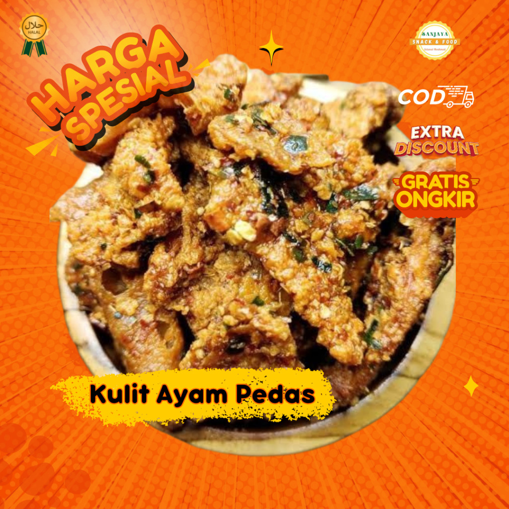 

kulit ayam crispy 500 gram pedas daun jeruk WE!!
