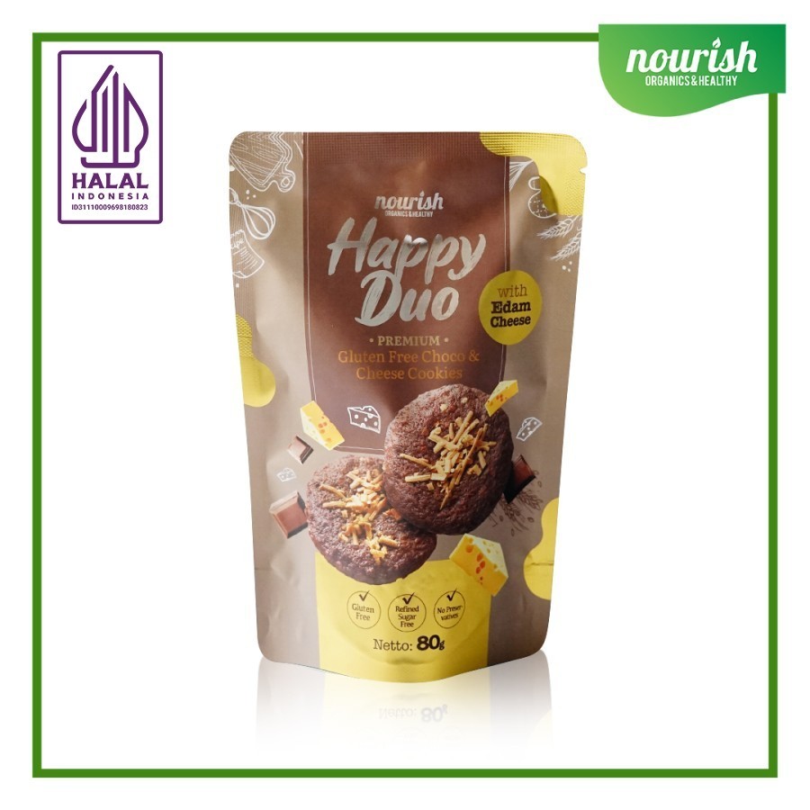 

Happy Duo - Premium Gluten Free Choco Cheese Cookies with Edam Cheese 80gr WE!!