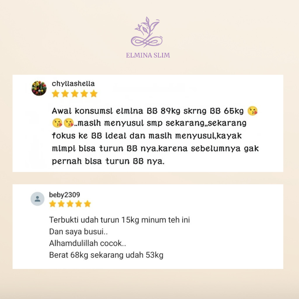 Paket Lengkap 3in1 Elmina Slim Teh Detox + Slimming Tea + Kapsul Pelangsing Obat Diet Herbal BPOM