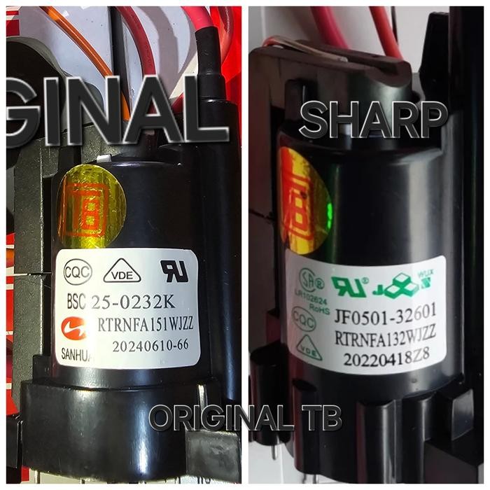 playback flyback tv sharp flat slim 21 bsc25-0232k 0232 0224b 32601