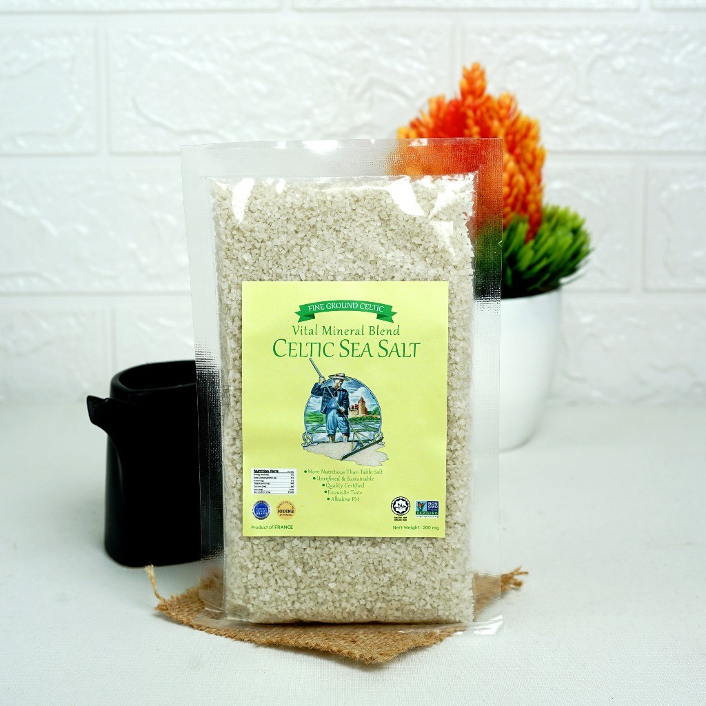 

Celtic Sea Salt Fine dan Coarse 200gr / Garam Halus / Kasar Laut Prancis