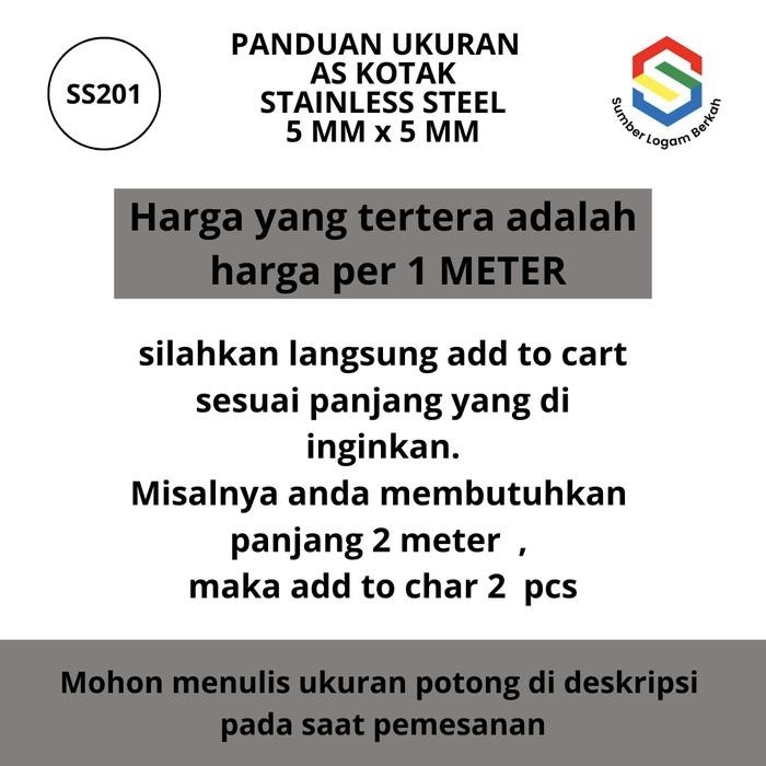 As Kotak 5 Mm X 5 Mm Stainless Steel 201