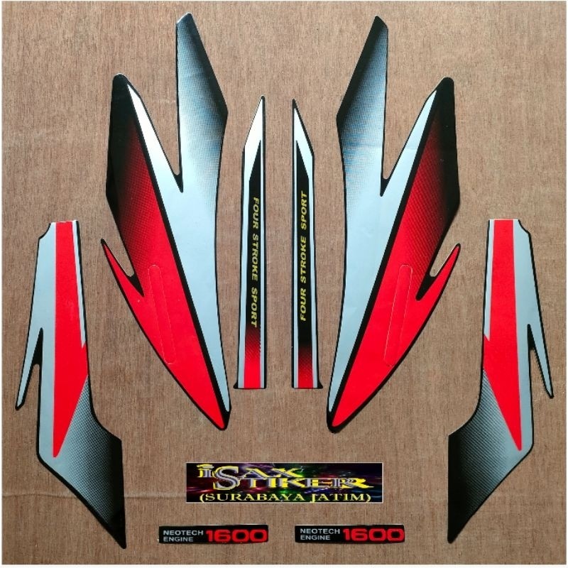 Fresh Lingling Striping Original Honda Gl Pro Hitam Lis Merah Tahun 1996