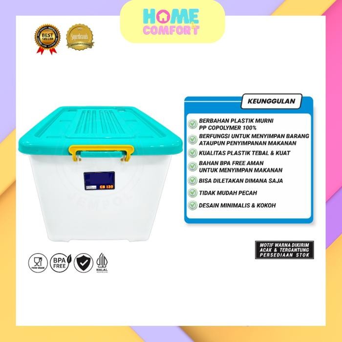 Container Box Plastik Jumbo 36-156L / Kotak Penyimpanan Barang / Kotak Penyimpanan Makanan /