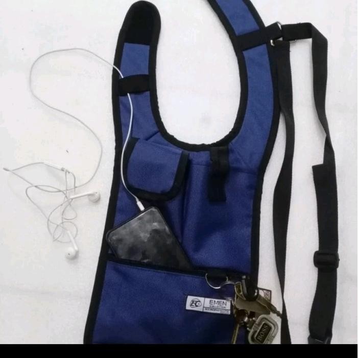 tas bahu fbi tas polisi tas gadget tas anti maling tas pundag tas selempang Pria Hitam