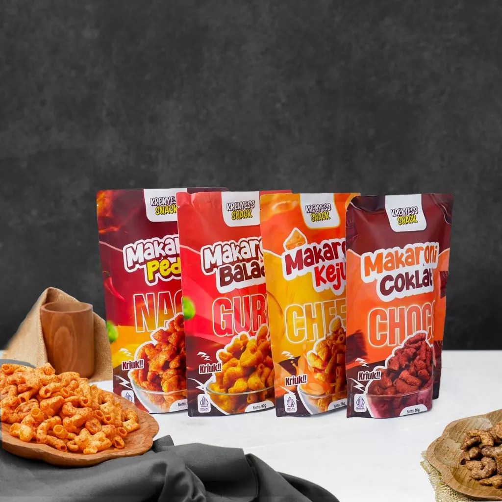 

Olivoliv Snack Keripik Makaroni Renyah Tidak Keras Krenyess Snack 90Gr