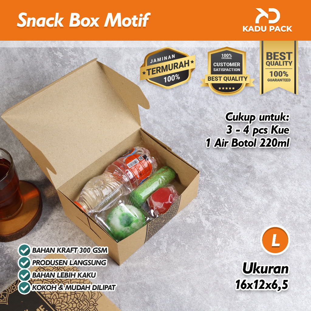 

Olivoliv Snack (25 Pcs) Snack Box Dus Kue Motif 300 Gsm 12X12 14X12 16X12