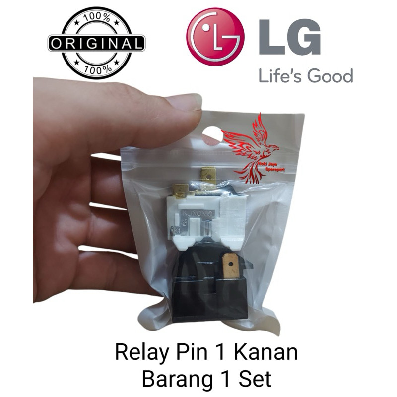 SET RELAY PTC PIN 1 KANAN + OVERLOAD KULKAS LG ORIGINAL 1 PINTU / 2 PINTU
