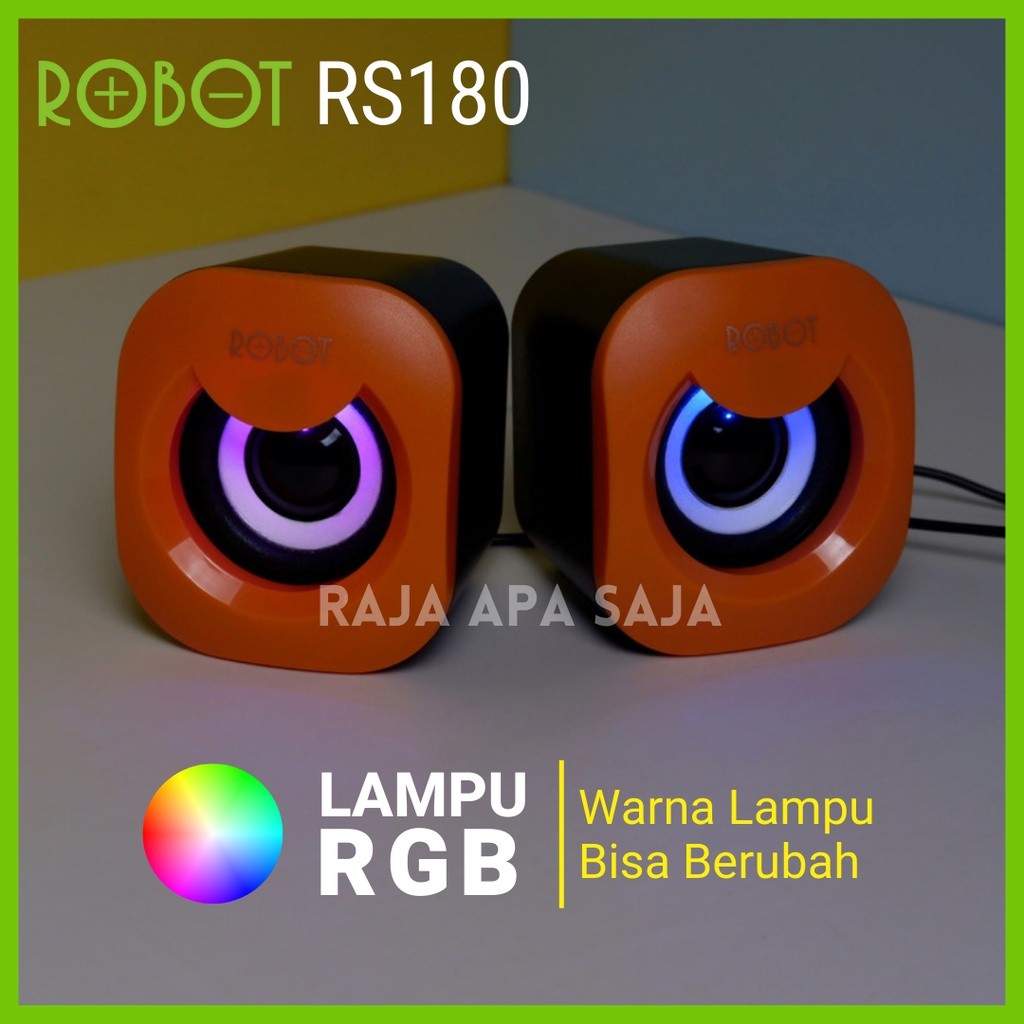 Speaker Robot Full Bass Stereo RGB USB Untuk Komputer PC Laptop TV Salon Aktif Audio RS180