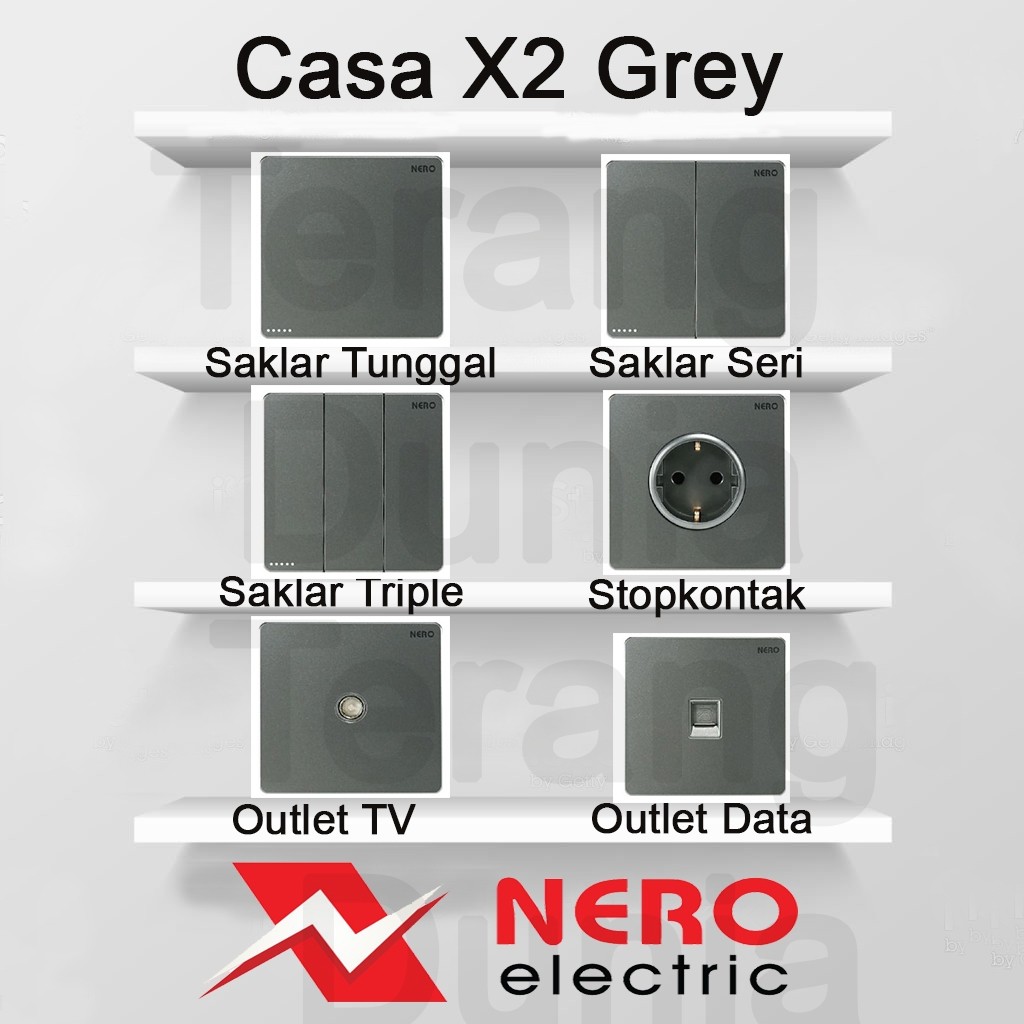 Saklar Nero Gray Stopkontak Nero Grey Saklar Nero Grey Stopkontak Nero Gray Nero Casa X2 Gray
