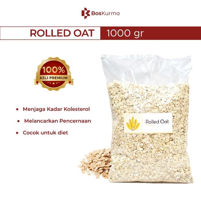 

JTTOP" ROLLED OAT 1 KG GANDUM UTUH OATMEAL FOOD GRANOLA SUSU OATS SEREAL