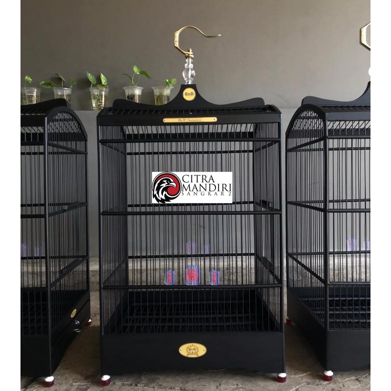 Murni Petshop - Sangkar Kandang Burung Kotak No 1 & No 2 Bnr Black Doff Original Asli