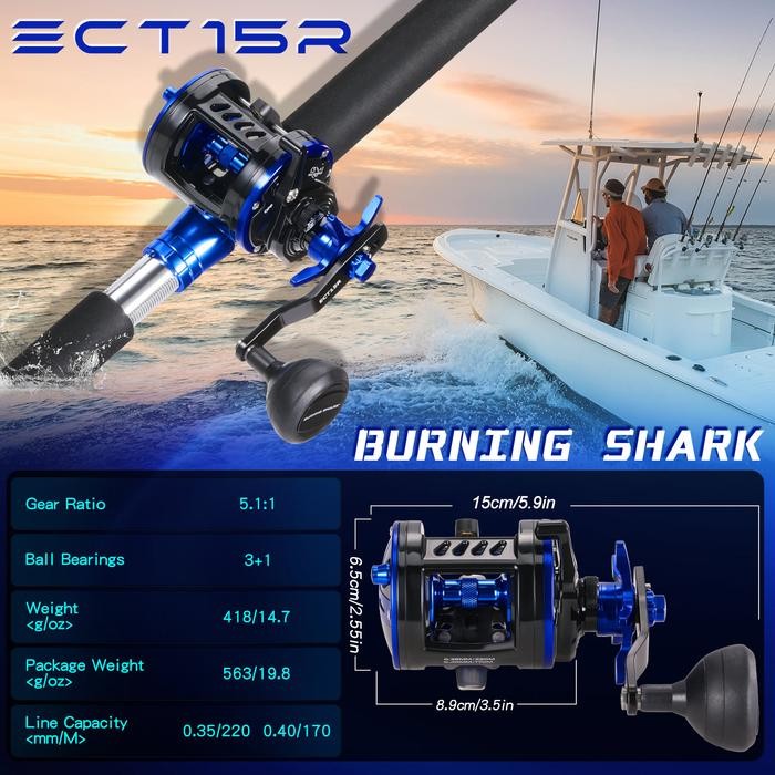 Soungyilang Fishing - Sougayilang Drum Fishing Reel Trolling Fishing Reel Kekuatan Tarik Maksimum
