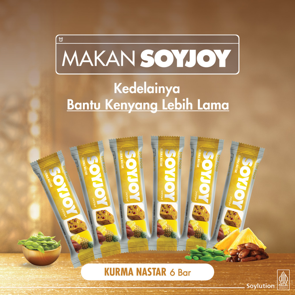

SOYJOY SNACK BAR KEDELAI KURMA NASTAR 30GR - 6 BAR BEST SELLER