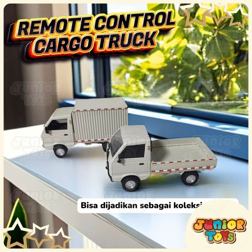 Mobil Remote Control RC Pick Up Box Cargo Truck Miniatur Carry APV Mainan RC Mobilan Truk Barang