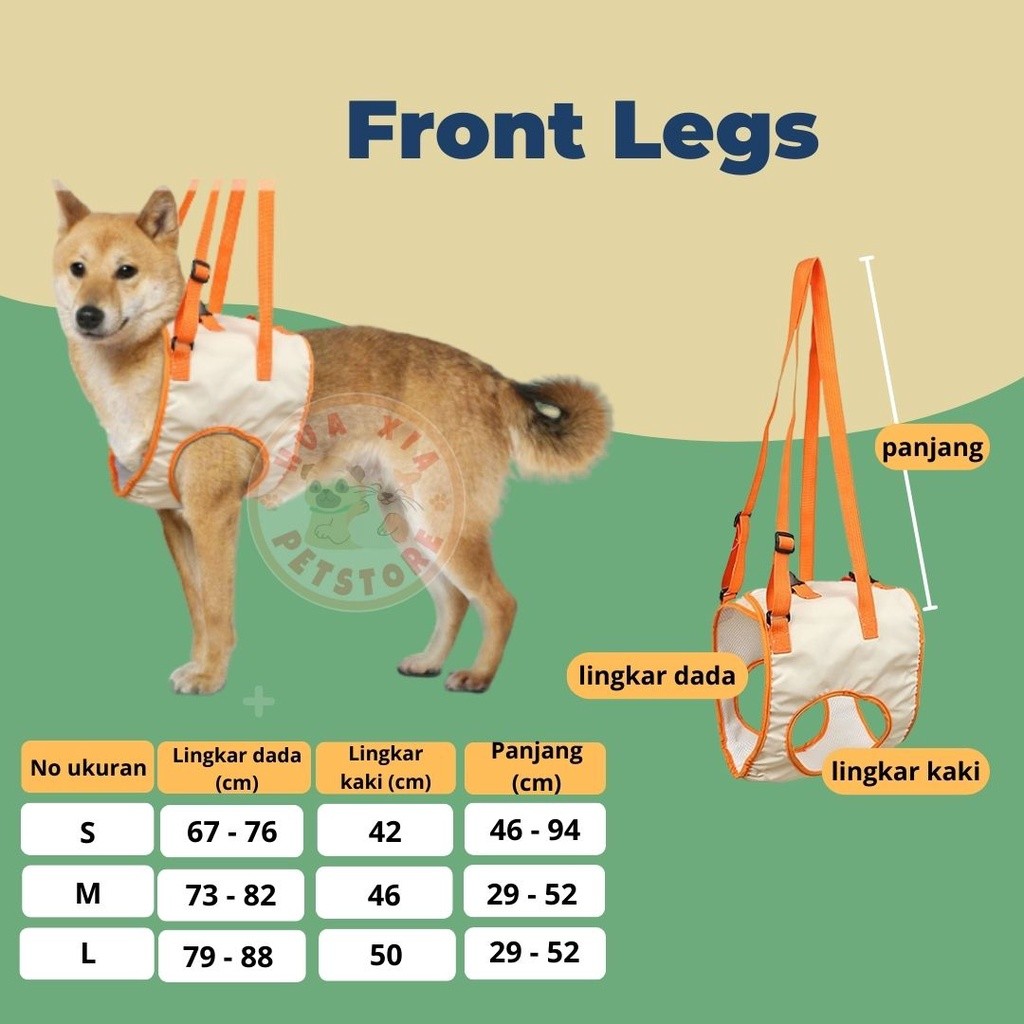 Dog Lift Harness /Alat bantu jalan Anjing / PET Medical Equipment