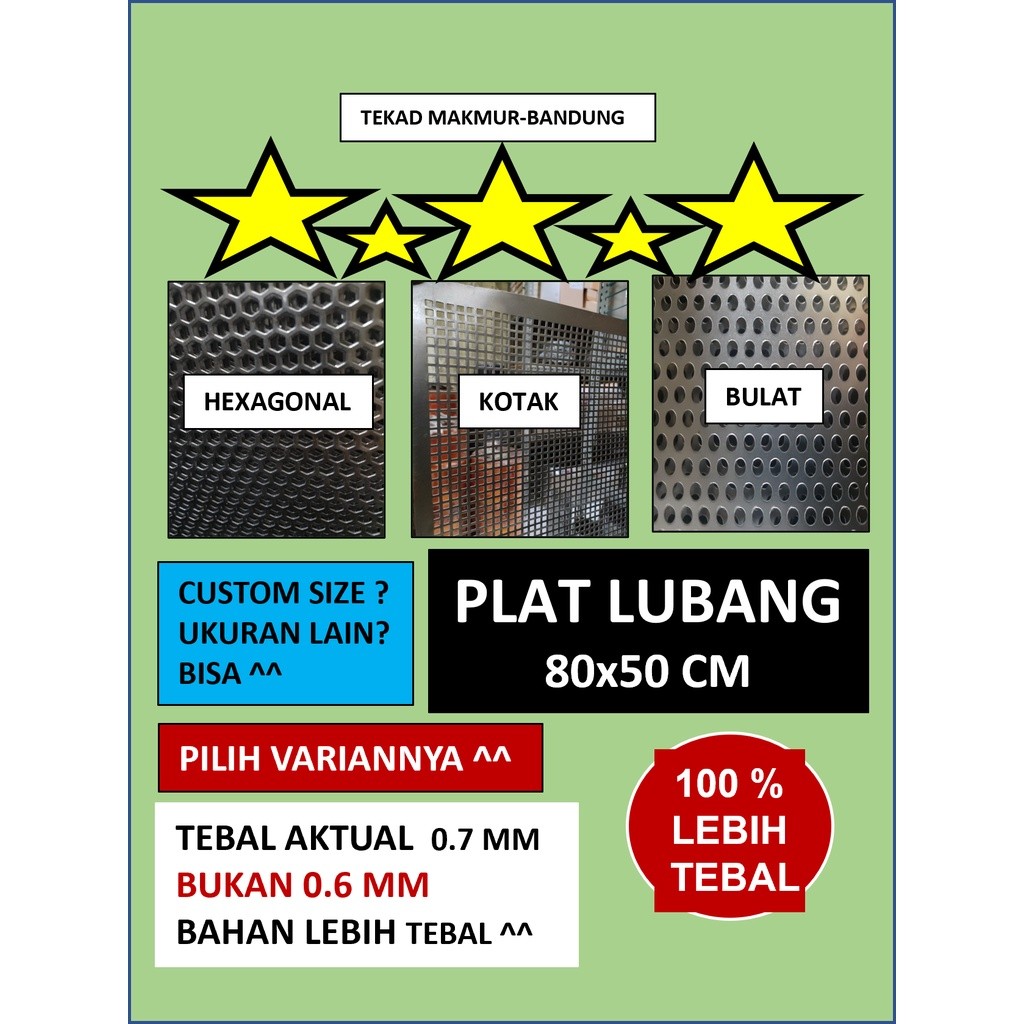 Plat 80x50 - Plat Besi Ram Speaker - Ram Grill Plat Lubang - Ram Grill Box Sound
